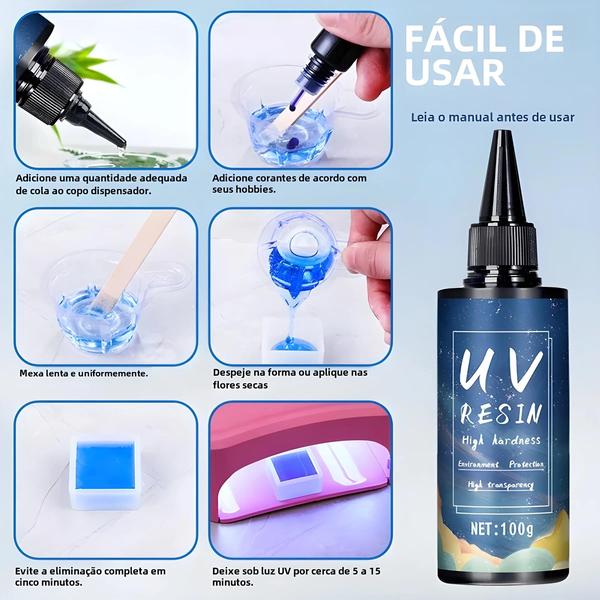 Imagem de Cola de Resina UV de Alta Dureza 20g/50g para Joias DIY - Secagem Rápida com Lâmpada UV