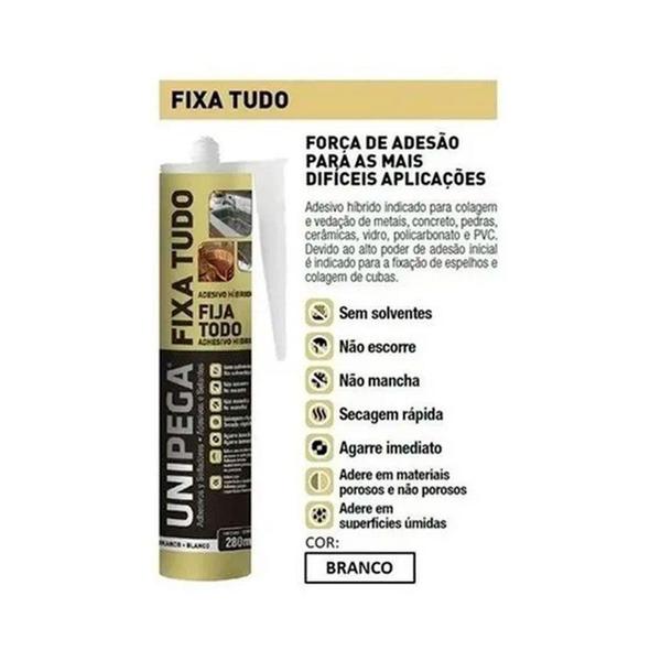 Imagem de Cola Fixa Tudo Branco Unipega 280ml / 400g - 0156