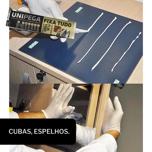 Cola Fixa Tudo Espelho Cuba Madeira Até Embaixo dágua 80g - Unipega Imagem de Cola Fixa Tudo Espelho Cuba Madeira Até Embaixo dágua 80g