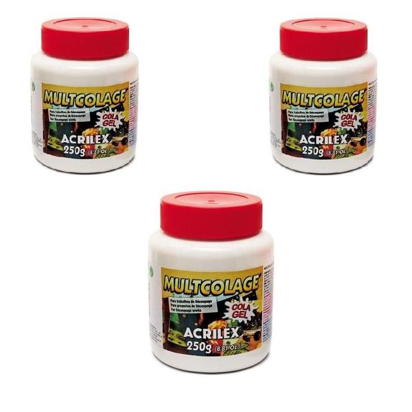 Imagem de Cola gel decoupage multcolage acrilex 250 gramas - 3unds