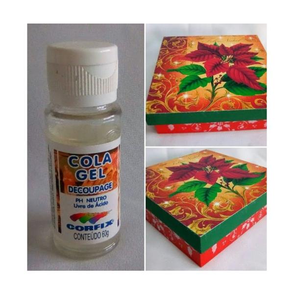 Imagem de Cola Gel transparente  Decoupage c/ 3 unidades 60g Corfix