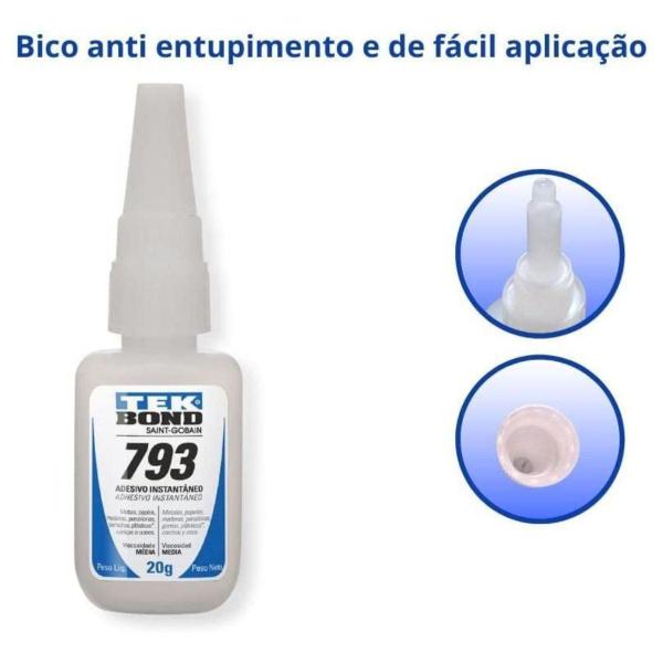 Imagem de Cola Instantânea Multiuso 20g Kit 10 Unidades 793 Tekbond