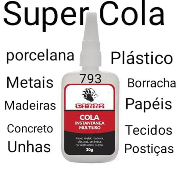 Imagem de Cola Instantânea Super Multiuso Garra 793 20g 5 Unidades a mesma composição da Tekbond