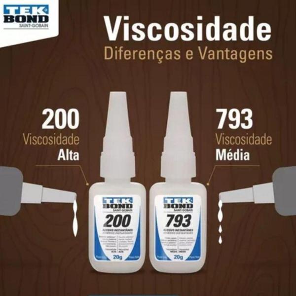 Imagem de Cola Instantânea Tek Bond 793 20g, Unhas Postiças,gel - Top Nail