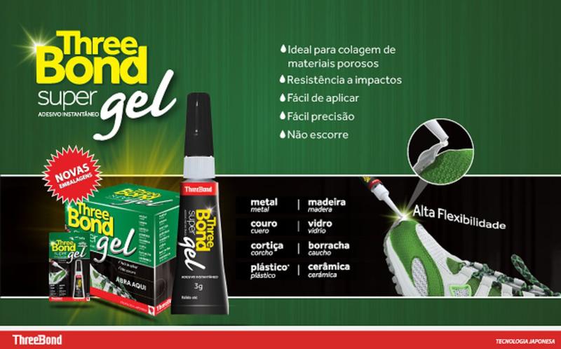 Imagem de Cola Instantânea Three Bond Gel 3g Caixa Com 24 Unidades