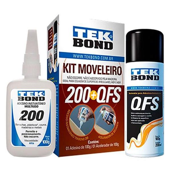 Imagem de Cola Kit Moveleiro Adesivo Instantâneo e Acelerador de Secagem QFS 20501003000 TEKBOND