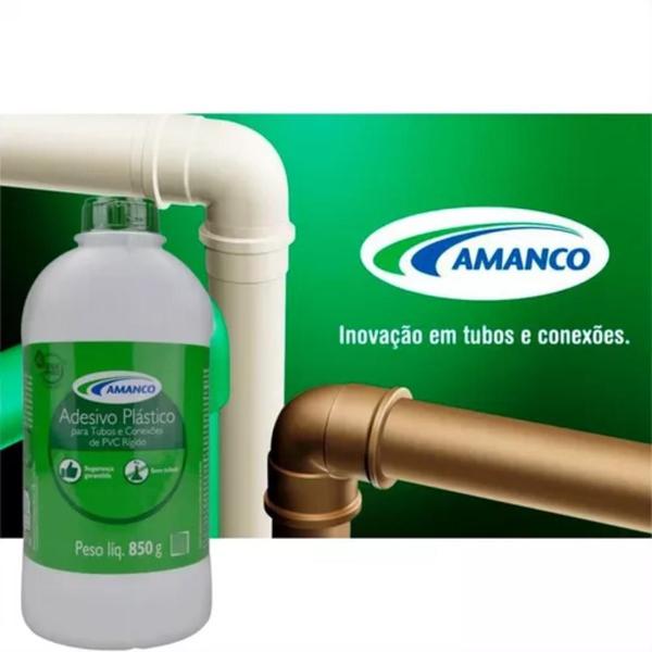 Imagem de Cola pvc amanco 850g frasco - adesivo plastico