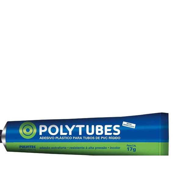 Imagem de Cola Pvc Polytubes  17G Bisnaga Pulvitec  Aa014 . / Kit C/ 48