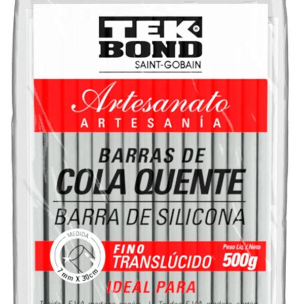 Cola Quente Bastão Fino Translucida 500g - TEKBOND Imagem de Cola Quente Bastão Fino Translucida 500g