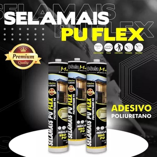 Imagem de Cola Selante Adesivo Silicone Pu Flex Poliuretano Azul