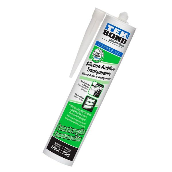 Cola Silicone Multi Uso Acético Incolor Tek Bond 256g - Saint-Gobain Imagem de Cola Silicone Multi Uso Acético Incolor Tek Bond 256g