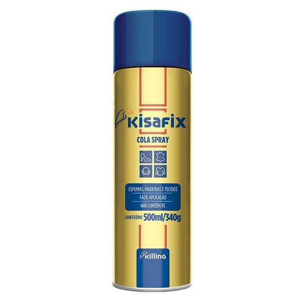 Imagem de Cola Spray Kisafix Reposicionável 500ml/340gr- Ideal para Sublimação, Artesanato e Decoração