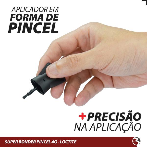 Imagem de Cola Super Bonder 4g Com Pincel Loctite Instantânea Multiuso Ultra Forte Resistente