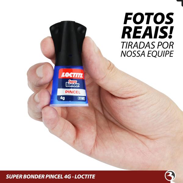 Imagem de Cola Super Bonder 4g Com Pincel Loctite Instantânea Multiuso Ultra Forte Resistente