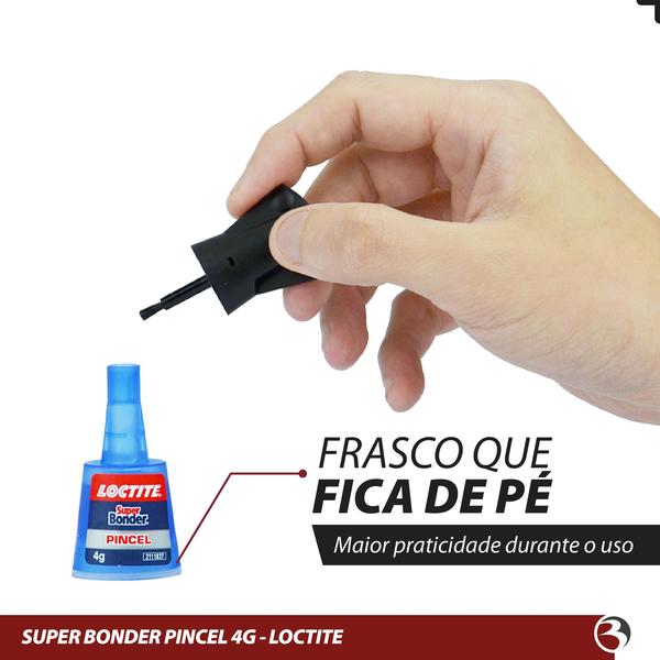 Imagem de Cola Super Bonder 4g Com Pincel Loctite Instantânea Multiuso Ultra Forte Resistente