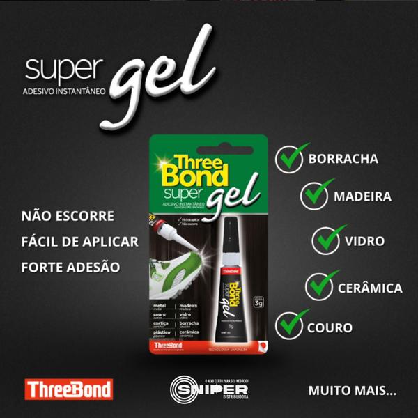 Imagem de Cola Super Gel Threebond Fixação Extra Forte para Tênis e Calçados