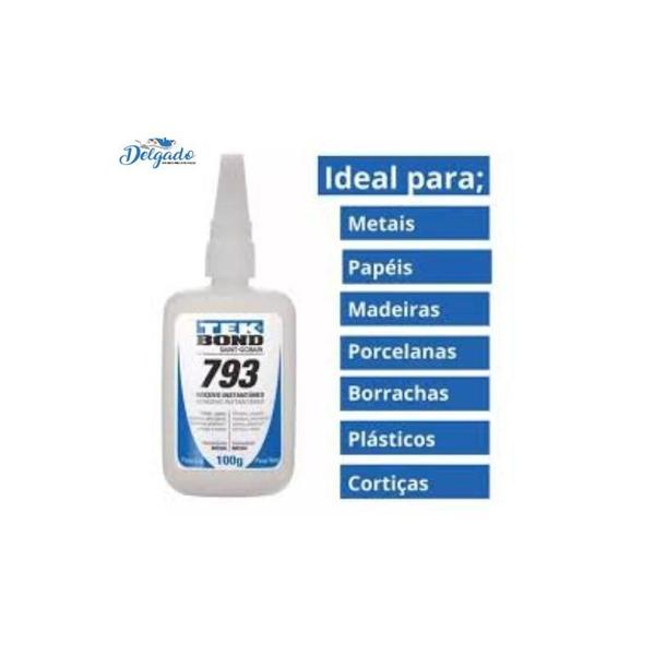 Cola Tek Bond Instantânea 793 20g Alta Resistência Cola Tudo Unhas Madeira Plástico Artesanato Multiuso Geral - TEKBOND Imagem de Cola Tek Bond Instantânea 793 20g Alta Resistência Cola Tudo Unhas Madeira Plástico Artesanato Multiuso Geral