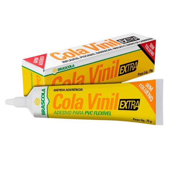 Imagem de Cola Vinil Extra Brascola Pvc Flexível Bisnaga 75g 20 Unidades