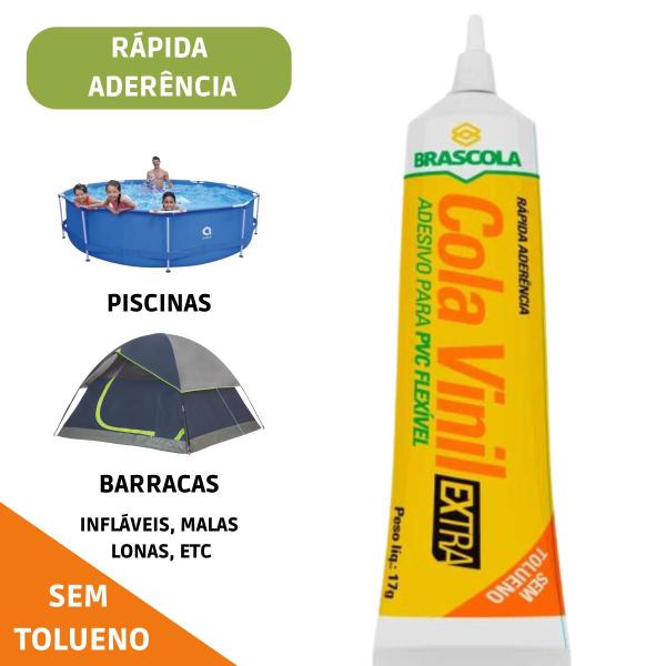 Imagem de Cola Vinil Extra P/ Reparo De Piscina Lona Barraca Toldo 75g