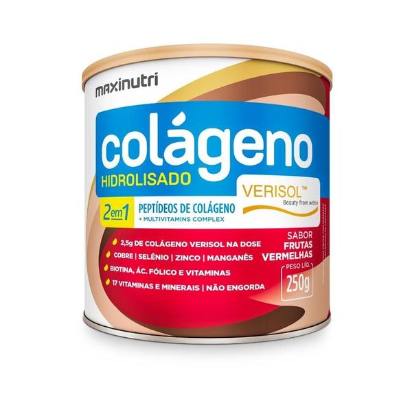 Imagem de Colág Hidrolisado 2em1- 50g Verisol- Fr Vermelhas Maxinutri