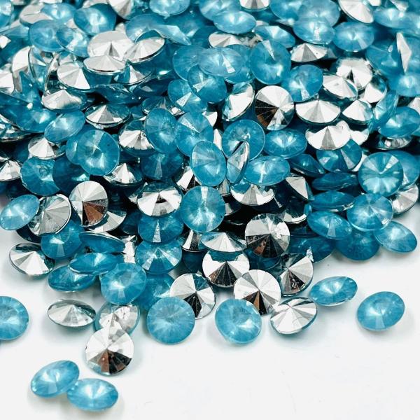 Imagem de Colagem Chaton Diamante Azul Claro 7mm Plastico 50pçs 4g