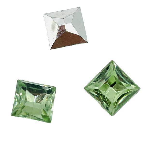 Imagem de Colagem Quadrado Strass Verde Transparente 10mm 300pçs 96g