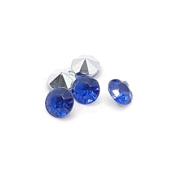 Imagem de Colagem Redondo Strass Acrílico Azul Transparente 3mm 1000pçs 10g