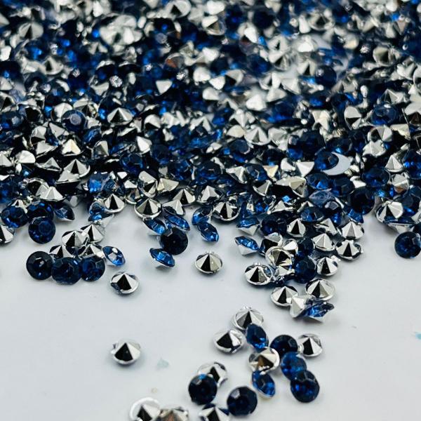 Imagem de Colagem Redondo Strass Azul 2mm 5000pçs Acrílico Biju 30g