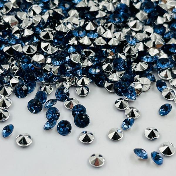 Imagem de Colagem Redondo Strass Azul Escuro 3mm 3000pçs Bijuteria 30g