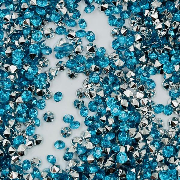 Imagem de Colagem Redondo Strass Azul Turquesa 4mm 3000pç Acrílico 30g