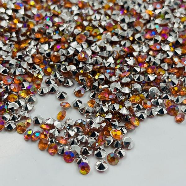 Imagem de Colagem Redondo Strass Laranja Irisado 4mm 5000pçs Arte 50g