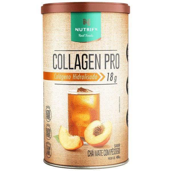 Imagem de Colageno Collagen Pro Cha Mate Com Pessego 450G Nutrify