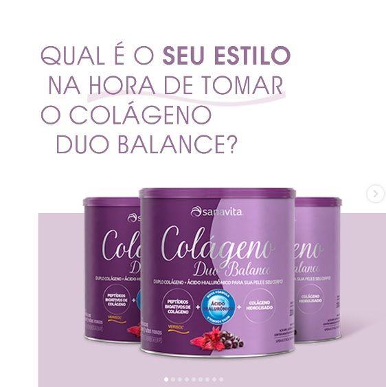 Imagem de Colágeno Duo Balance(Verisol e Ácido Hialurônico) Sabor Hibiscus e Frutas Roxas de 330g-Sanavita