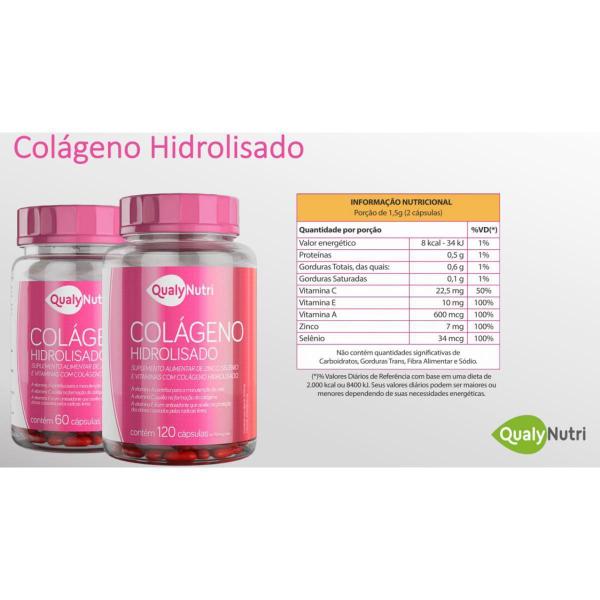 Imagem de Colágeno Hidrolisado 60 Cápsulas - Zinco Selênio E Vitaminas