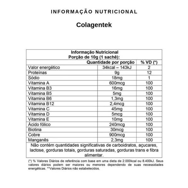 Imagem de Colágeno Hidrolisado Colagentek Vitafor 30 saches