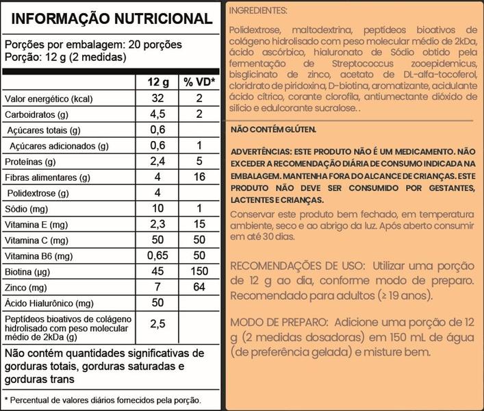 Imagem de Colágeno Hidrolisado com Ácido Hialurônico e Biotina - RenewSkin - 240g - Entre Elas