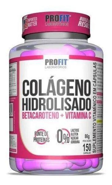 Imagem de Colágeno Hidrolisado Com Betacaroteno + Vitamina C - 150 Cápsula Profit