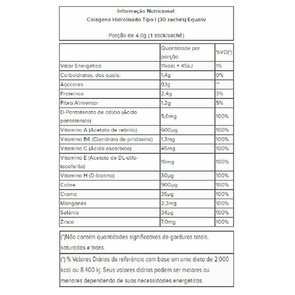 Imagem de Colágeno Hidrolisado Type One 30 Sachês de 4g Equaliv