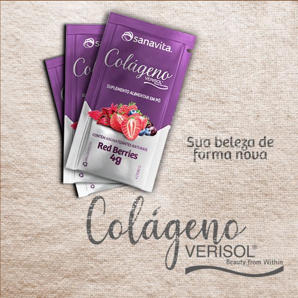 Imagem de Colágeno Hidrolisado Verisol - Sabor Red Berries - Sanavita - 30 sachês de 120g