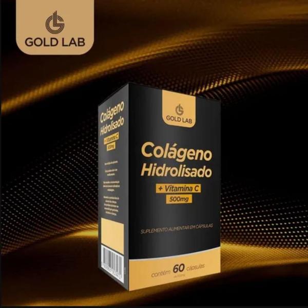 Imagem de Colágeno Hidrolisado + Vitamina C 500Mg - 60 Cáps Gold Lab