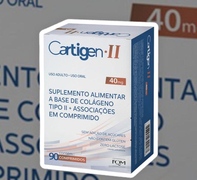 Imagem de Colágeno Não Hidrolisado Cartigen Tipo II 40mg 90 Comprimidos - FARMOQUIMICA - FQM