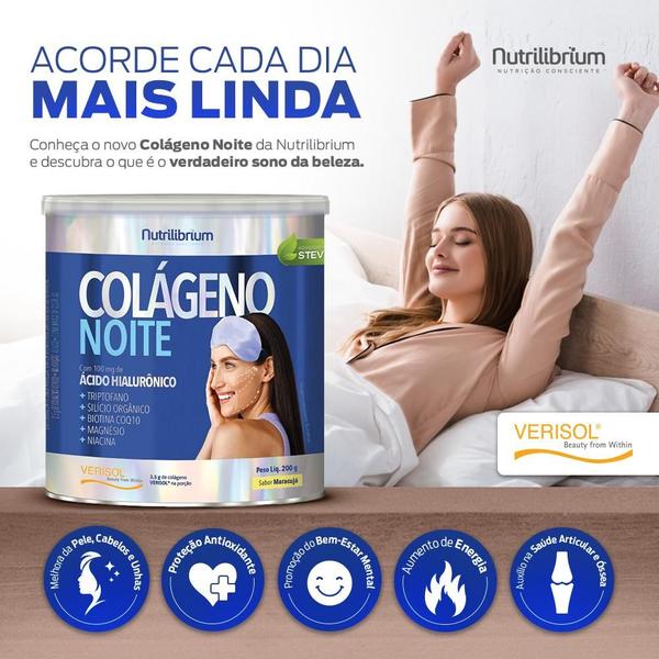 Imagem de Colágeno Noite 200g Com Ácido Hialurônico + Abdominal Night Triptofano 60 Caps