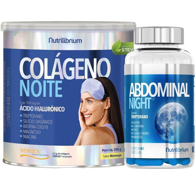 Imagem de Colágeno Noite 200g Com Ácido Hialurônico + Abdominal Night Triptofano 60 Caps