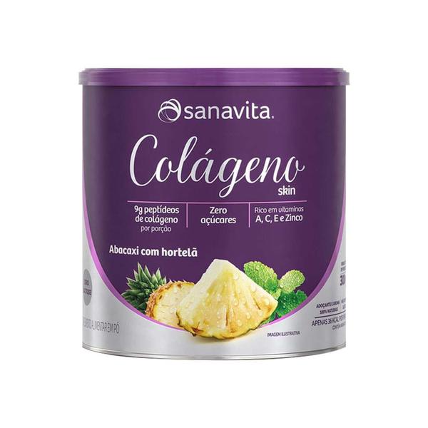 Imagem de Colageno skin - abacaxi c/hortela - lata 300g - sanavita