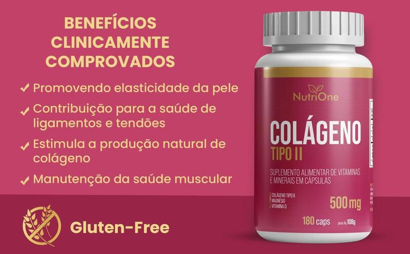 Imagem de Colágeno Tipo 2 180 Cáps + Vitamina D e Magnésio - Nutrione