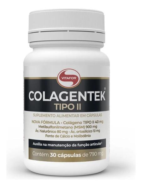 Imagem de Colágeno Tipo 2 + Ácido Hialurônico + Msm Colagentek Vitafor 30 Capsulas