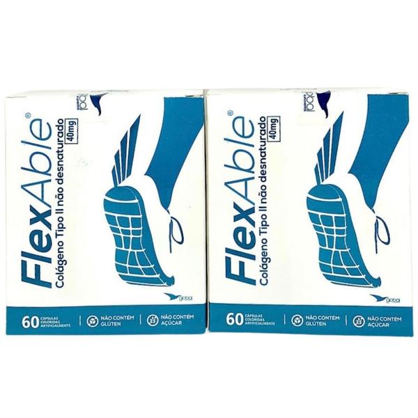 Imagem de Colágeno Tipo 2 Flex Able Kit 2 Caixas de 60 caps - Global Suplementos