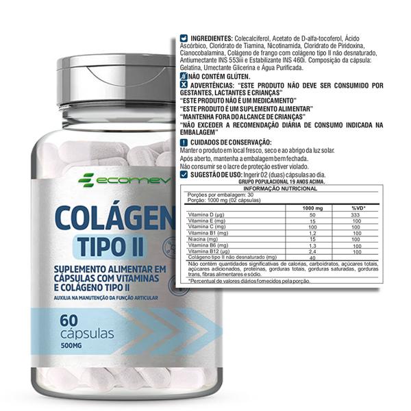 Imagem de Colágeno Tipo 2 + Vit C B12 + Vitamina K2 Mk7 + Vitamina D3 Formula Pura