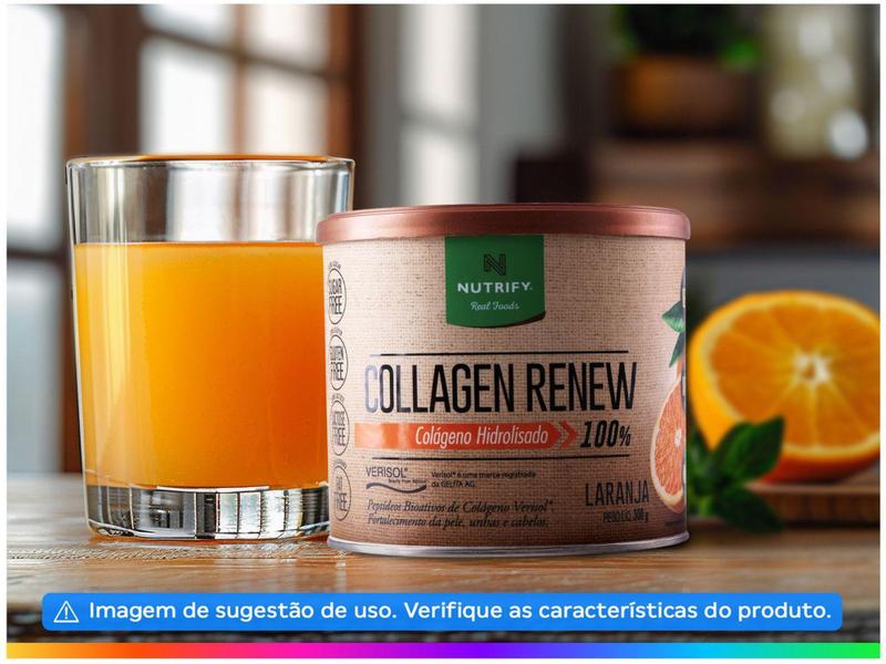 Imagem de Colágeno Tipo I e II Nutrify Collagen Renew - em Pó 300g Laranja Natural