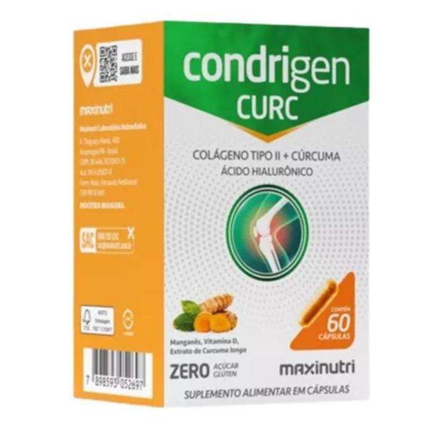 Imagem de Colágeno tipo II Condrigen Curc 60 cápsulas Maxi Nutri - MaxiNutri